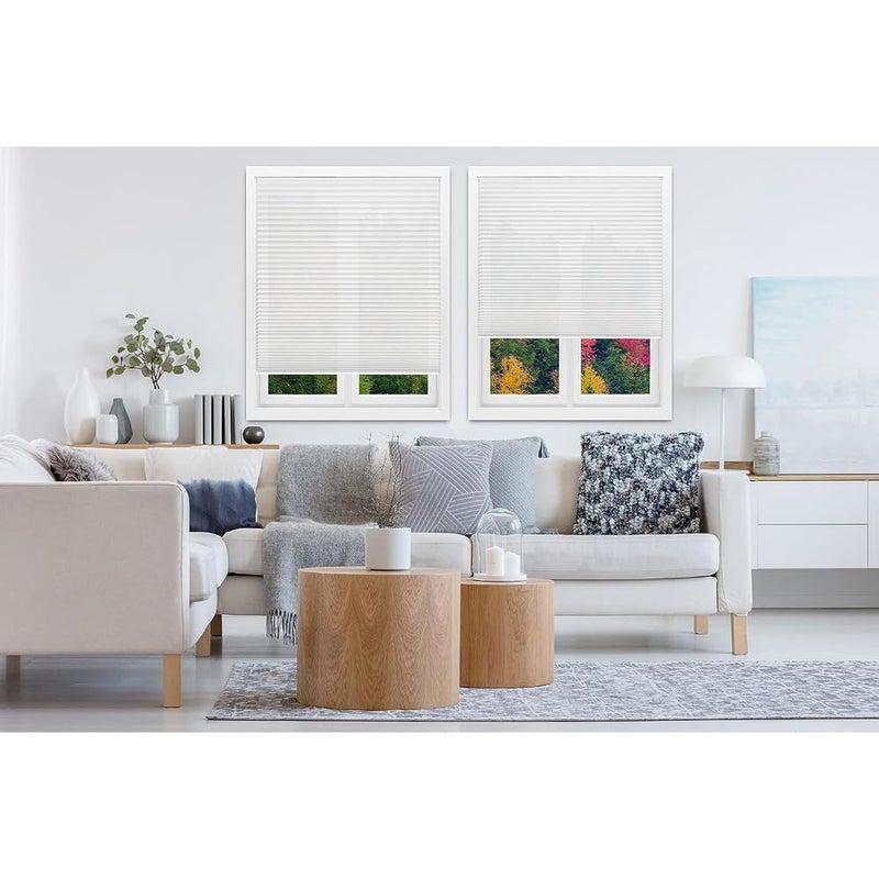Redi Shade No Tools Easy Lift Trim-at-Home Cordless Pleated Light Filtering Fabric Shade White, 36" W x 64" L, (Fits windows 19"- 36") - Image 3